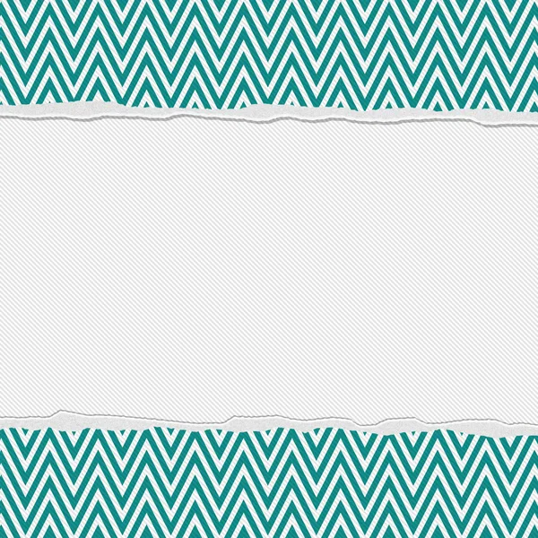 Teal and White Torn Chevron Frame Background — Stock Photo, Image