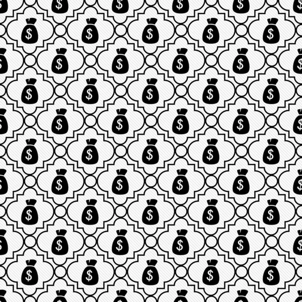 Black and White Money Bag Repeat Pattern Background — Stock Photo, Image