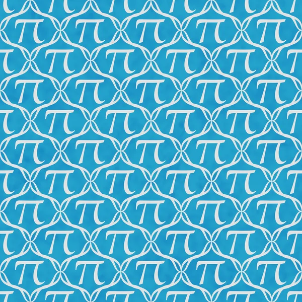 Teal e branco Pi Símbolo repetir fundo padrão — Fotografia de Stock