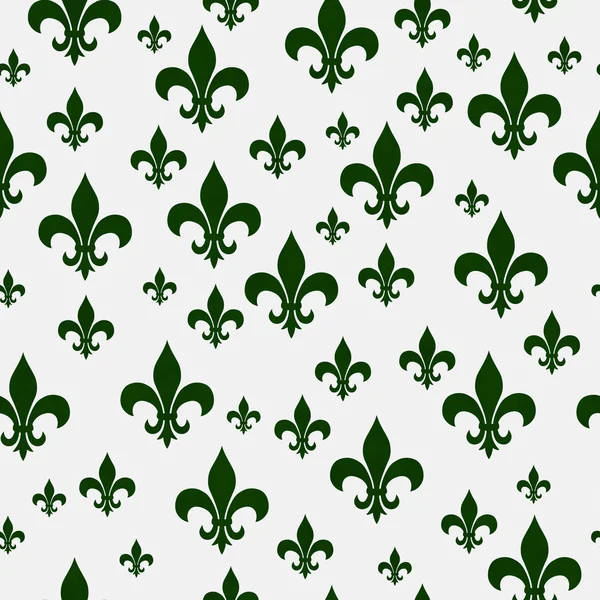 Powtarzać tło wzór zielony fleur-de-lis — Zdjęcie stockowe
