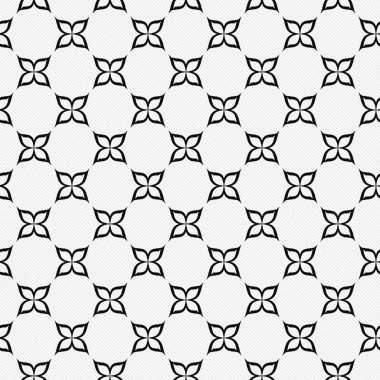 Siyah ve Beyaz Çiçek Tekrarlanan Desen Arkaplanı