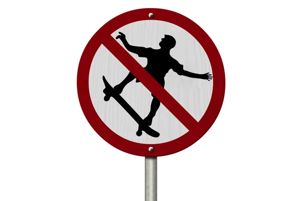 No se permite el skateboarding signo — Foto de Stock