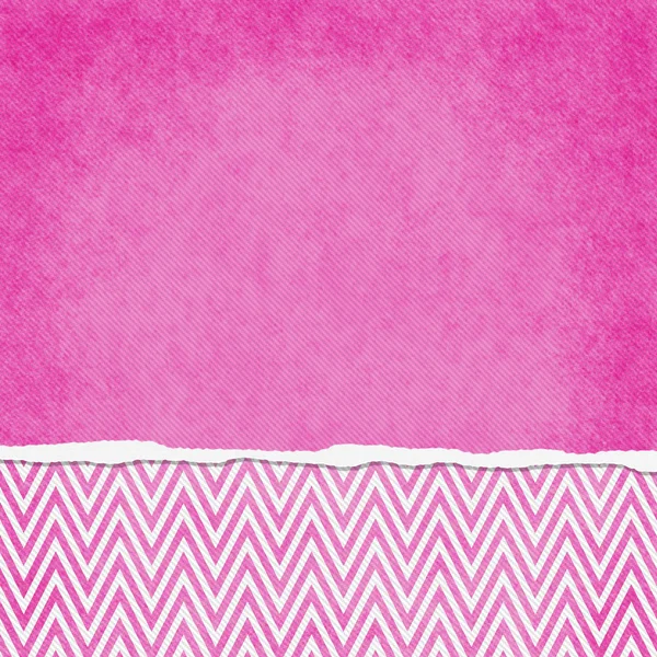 Square Pink and White Zigzag Chevron Torn Grunge Textured Backgr — Stock Photo, Image