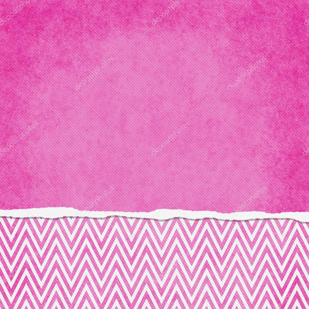 Square Pink and White Zigzag Chevron Torn Grunge Textured Backgr