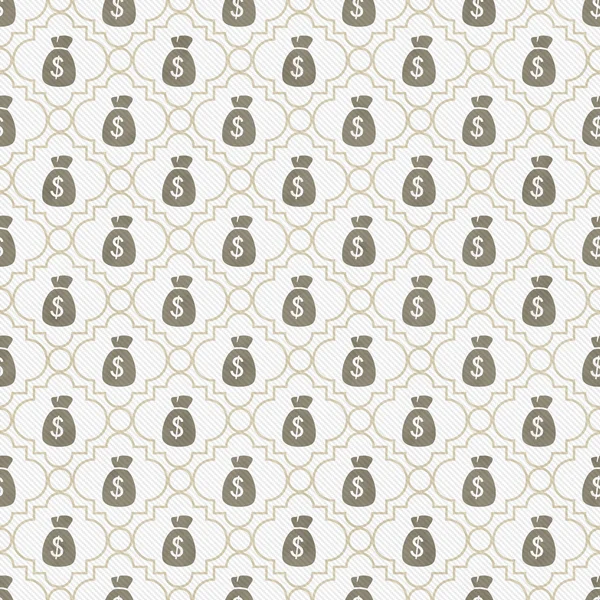 Brown e branco saco de dinheiro repetir fundo padrão — Fotografia de Stock