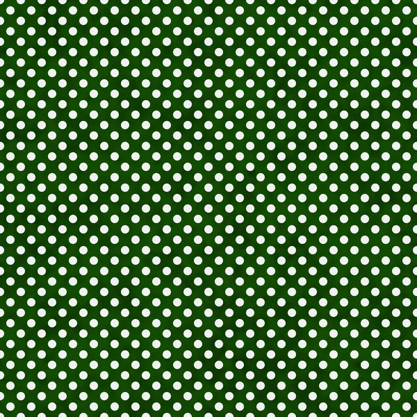 Koyu yeşil ve beyaz küçük polka noktaları modeli tekrarlamak arka plan — Stok fotoğraf