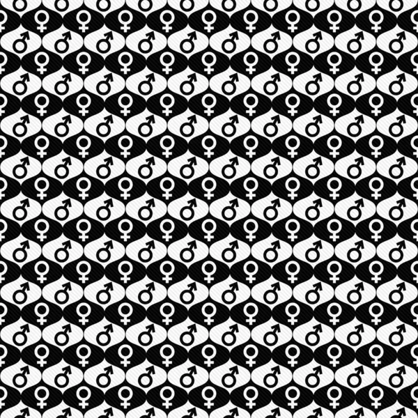 Símbolo de género masculino y femenino blanco y negro Repetir patrón Bac —  Fotos de Stock
