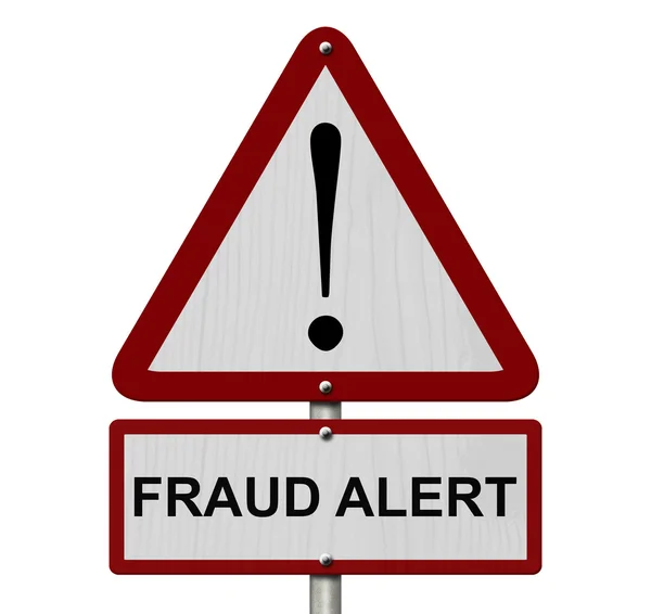 Fraude alert voorzichtigheid teken — Stockfoto