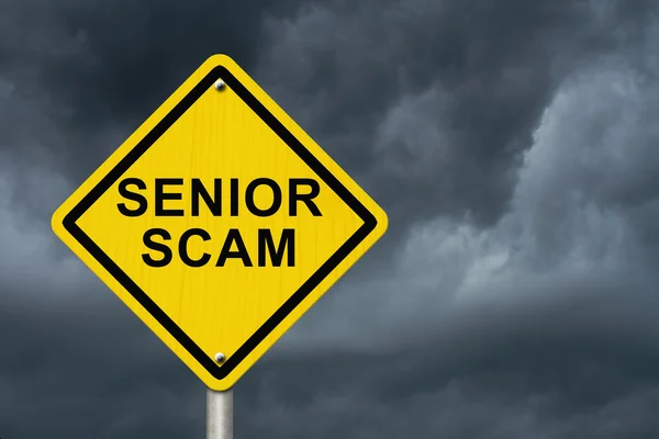 Senior Scam Warning Sign — Stock Photo, Image