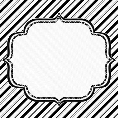 Black and White Striped Background with Embroidery