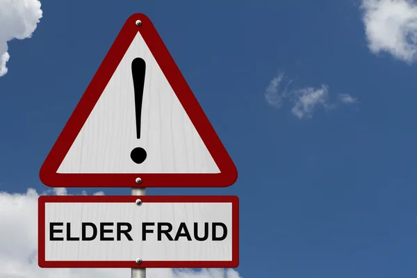 Elder Fraud Caution Sign — Stock Photo, Image