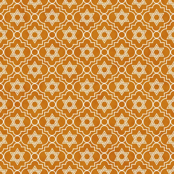 オレンジと白のダビデの星の繰り返しパターンの背景 — ストック写真