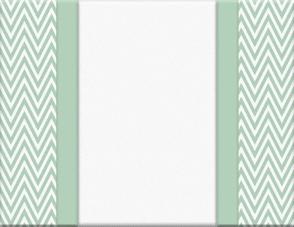 Moldura verde e branco Chevron Zigzag com fundo de fita — Fotografia de Stock