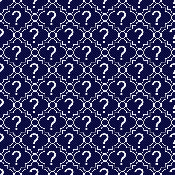 Navy Blue and White Question Mark Symbol Pattern Repeat Backgrou — Stock Photo, Image