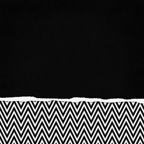 Cuadrado Negro y Blanco Zigzag Chevron Torn Grunge Textured Backg —  Fotos de Stock