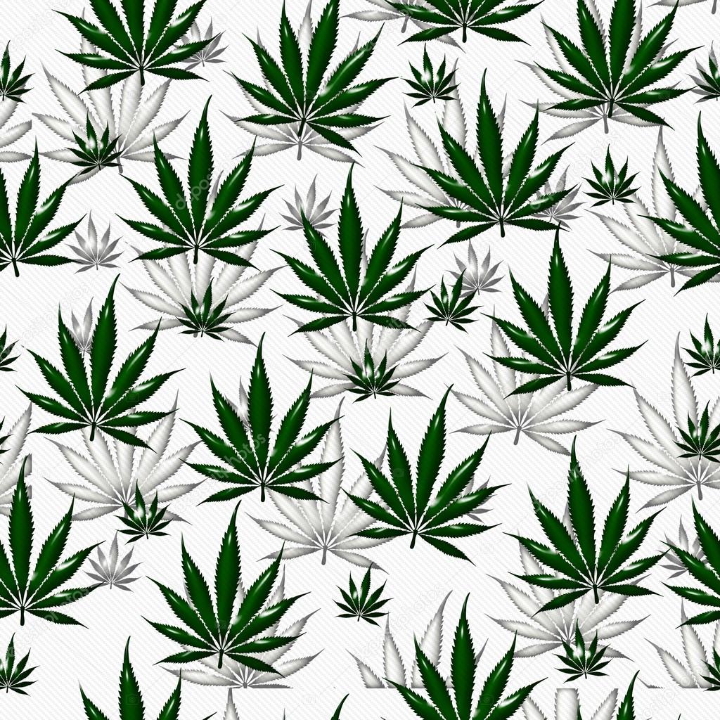 Green Marijuana Leaf Pattern Repeat Background