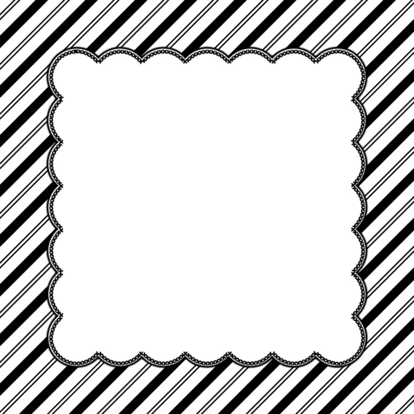 Fundo listrado preto e branco com bordado — Fotografia de Stock