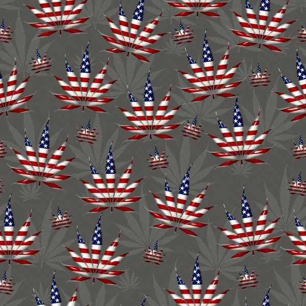 Marijuana in the USA Leaf Pattern Repeat Background — Stock Photo, Image