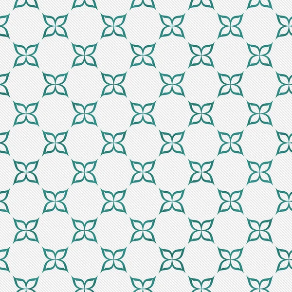 Teal and White Flower Repeat Pattern Background — Stock Photo, Image