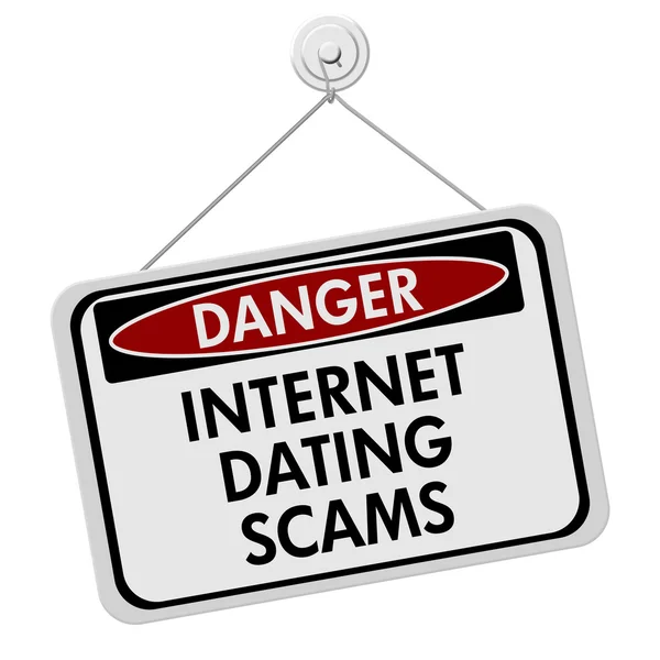 Dangers of Internet Dating Scams Sign — Stock Photo, Image