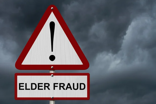 Elder Fraud Caution Sign — Stock Photo, Image