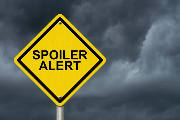 Spoiler alert waarschuwingsbord — Stockfoto