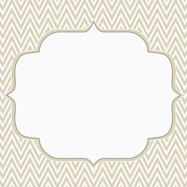 米色和白色雪佛龙之字形框架背景 — 图库照片