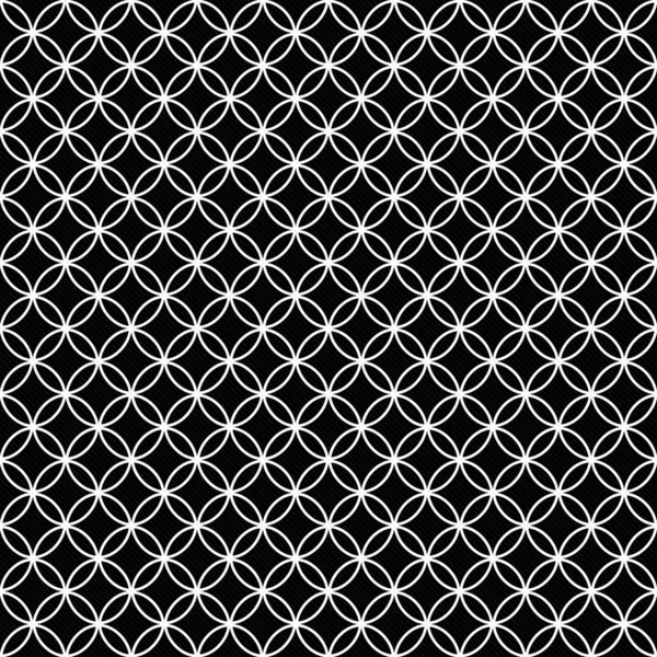 Black and White Interlocking Circles Tiles Pattern Repeat Backgr — Stock Photo, Image