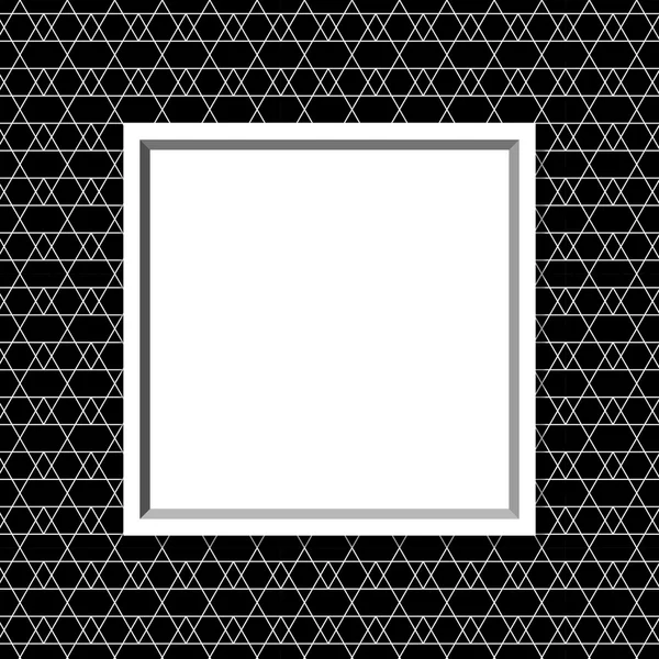 黑色和白色线和之字形图案的背景与框架 — 图库照片