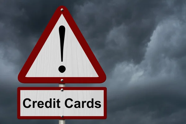 Značka varování kreditní karty — Stock fotografie