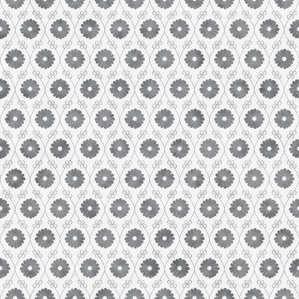 Gray and White Flower Repeat Pattern Background — Stock Photo, Image