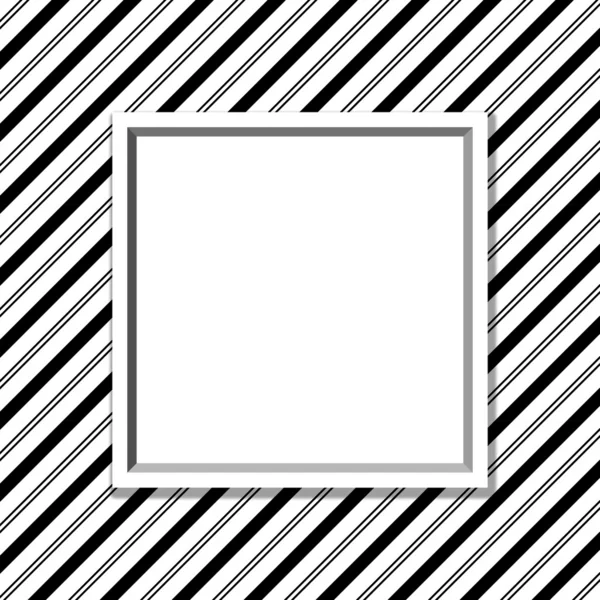 Czarno-białe paski tle z ramą — Zdjęcie stockowe