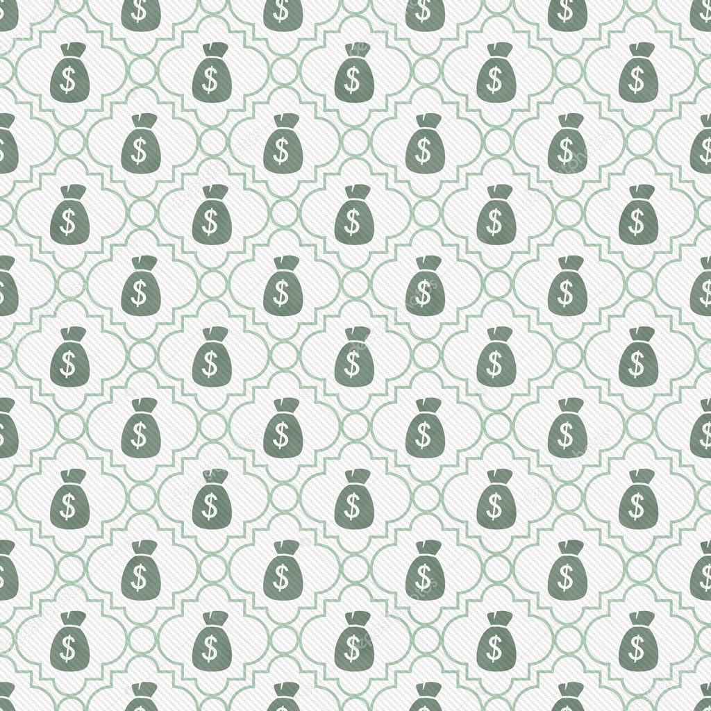 Teal and White Money Bag Repeat Pattern Background
