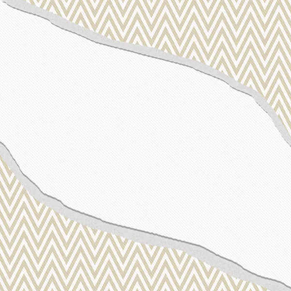 Moldura bege e branco Chevron Zigzag com fundo rasgado — Fotografia de Stock