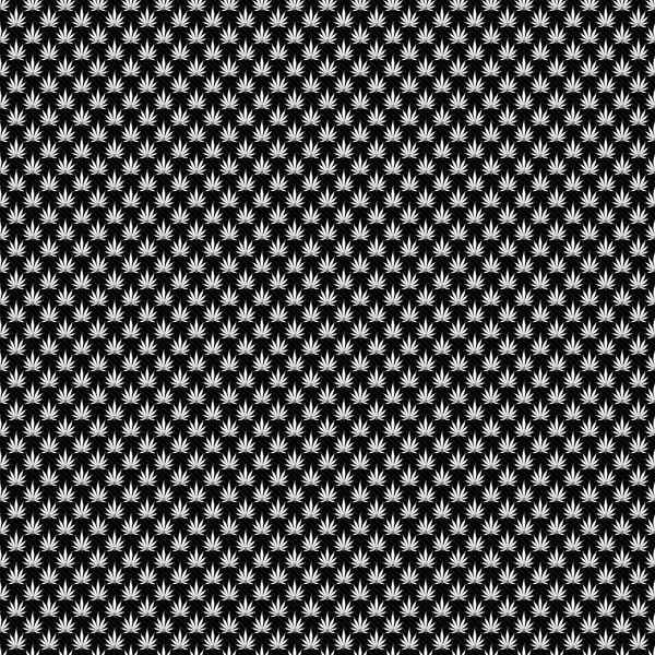 Black and White Marijuana Leaf Pattern Repeat Background — Stock Photo, Image