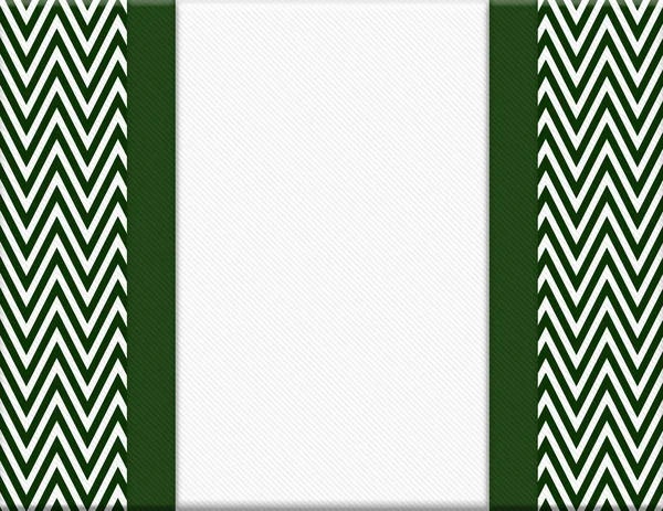 Hunter Green and White Chevron Zigzag Frame with Ribbon Backgrou — Stock Photo, Image