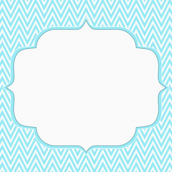 Teal and White Chevron Zigzag Frame Background — Stock Photo, Image