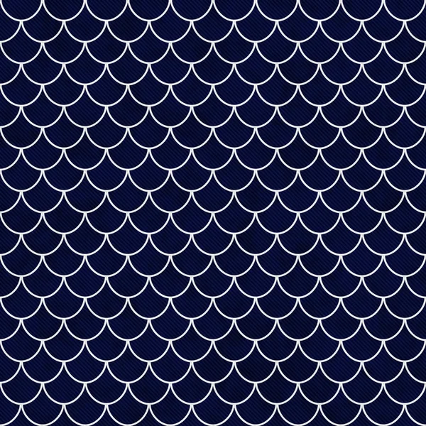 Marinblå och vit skal kakel mönster upprepa bakgrund — Stockfoto