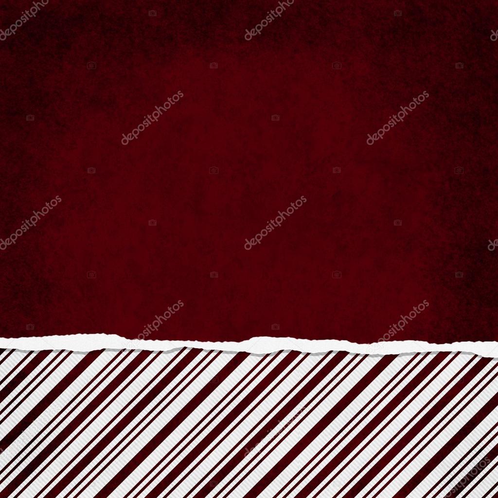 Square Red and White Candy Cane Stripe Torn Grunge Textured Back