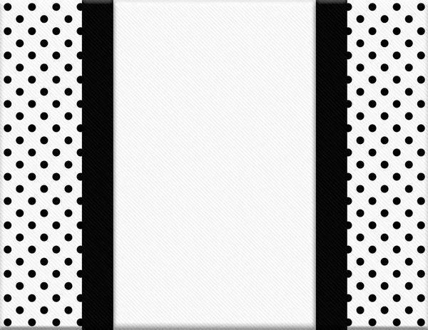 Ramki czarno-białe kropki z tło wstążka — Zdjęcie stockowe