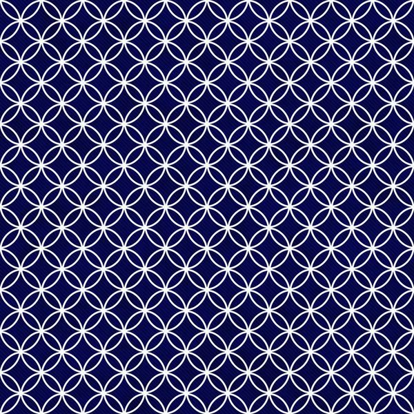 Navy and White Interlocking Circles Tiles Pattern Repeat Backgro — Stock Photo, Image