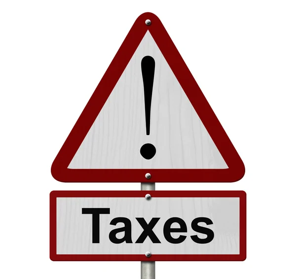 Belastingen waarschuwen teken — Stockfoto