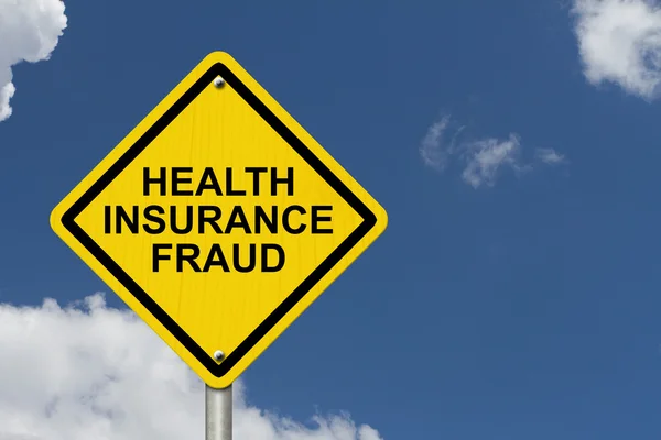 Signe d'avertissement de fraude d'assurance maladie — Photo