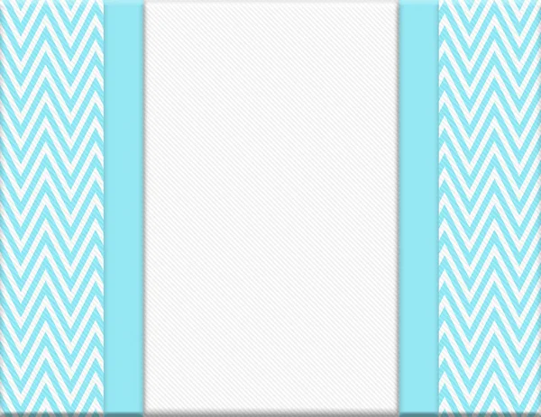 Teal and White Chevron Zigzag Frame with Ribbon Background — Stock Photo, Image