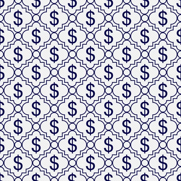 Navy Blue and White Dollar Sign Pattern Repeat Background