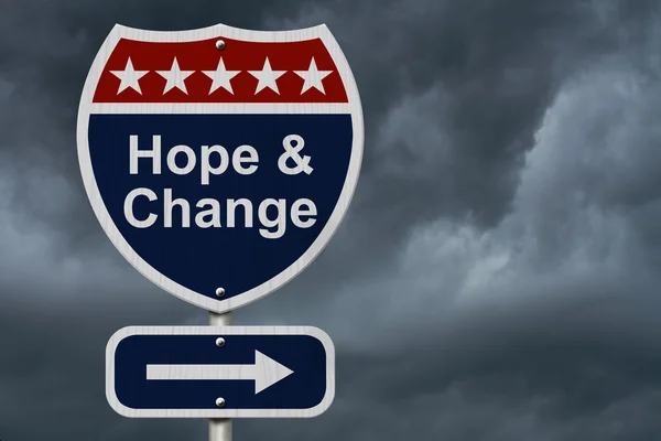 Hope and Change Sign — Stock Photo, Image