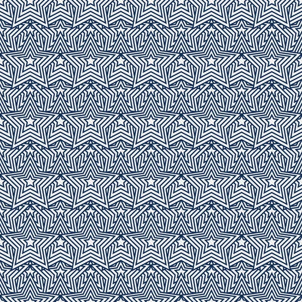 Navy Blue and White Star Tiles Pattern Repeat Background — Stock Photo, Image