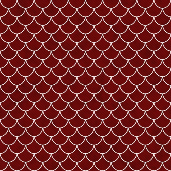 Red and White Shell Tiles Pattern Repeat Background — Stock Photo, Image