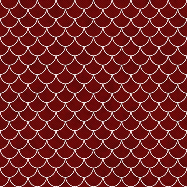 Vermelho e branco Shell Azulejo Padrão Repita Fundo — Fotografia de Stock