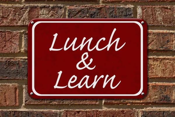 Lunch och lär-tecken — Stockfoto